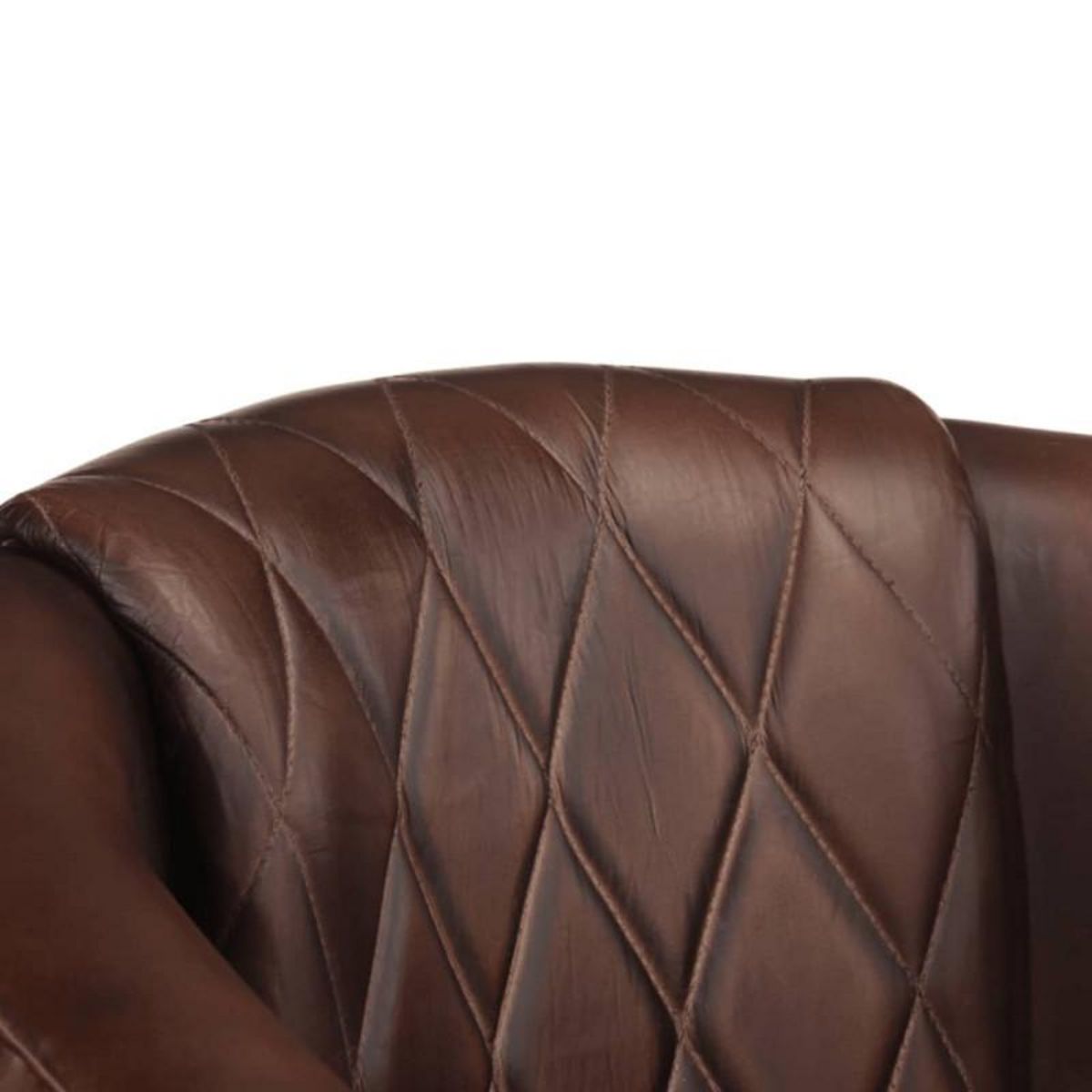VIDAXL Fauteuil Marron foncé Cuir véritable