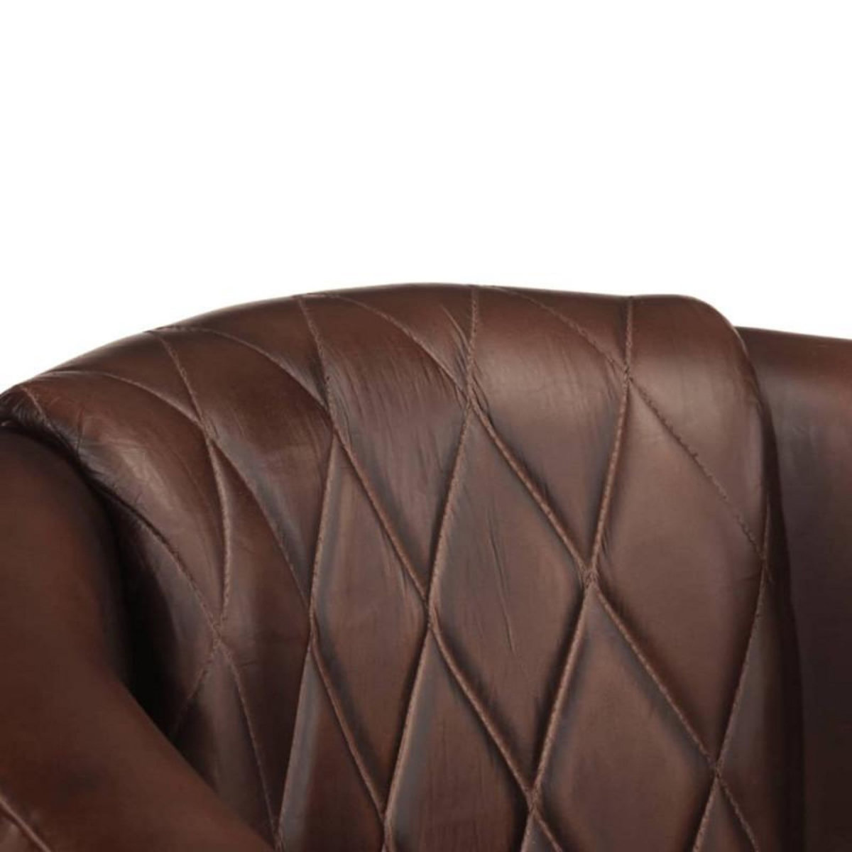 VIDAXL Fauteuil Marron foncé Cuir véritable