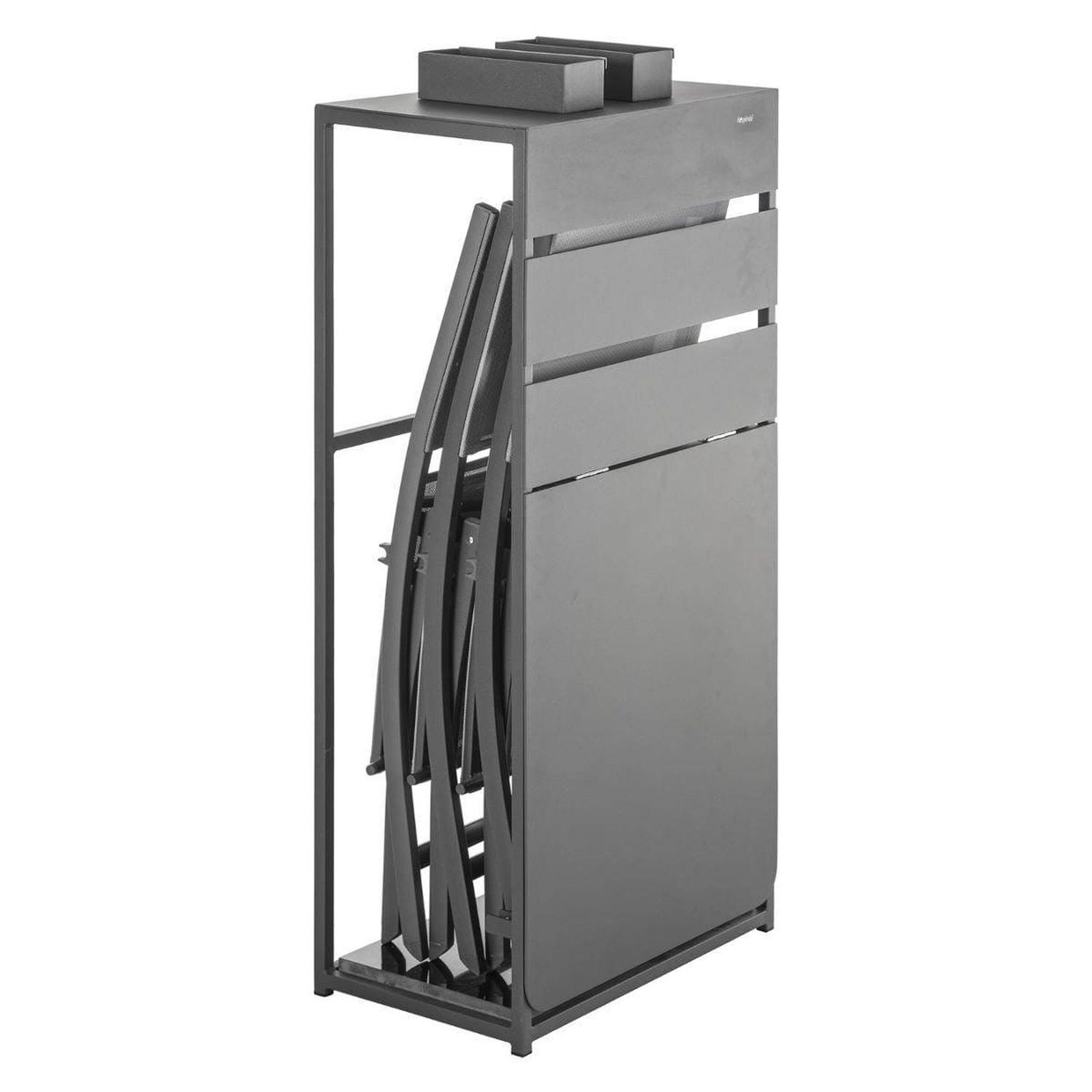 Voir la diapositive 3 : HESPERIDE Table de balcon repliable Fira - 3 Personnes - Gris graphite