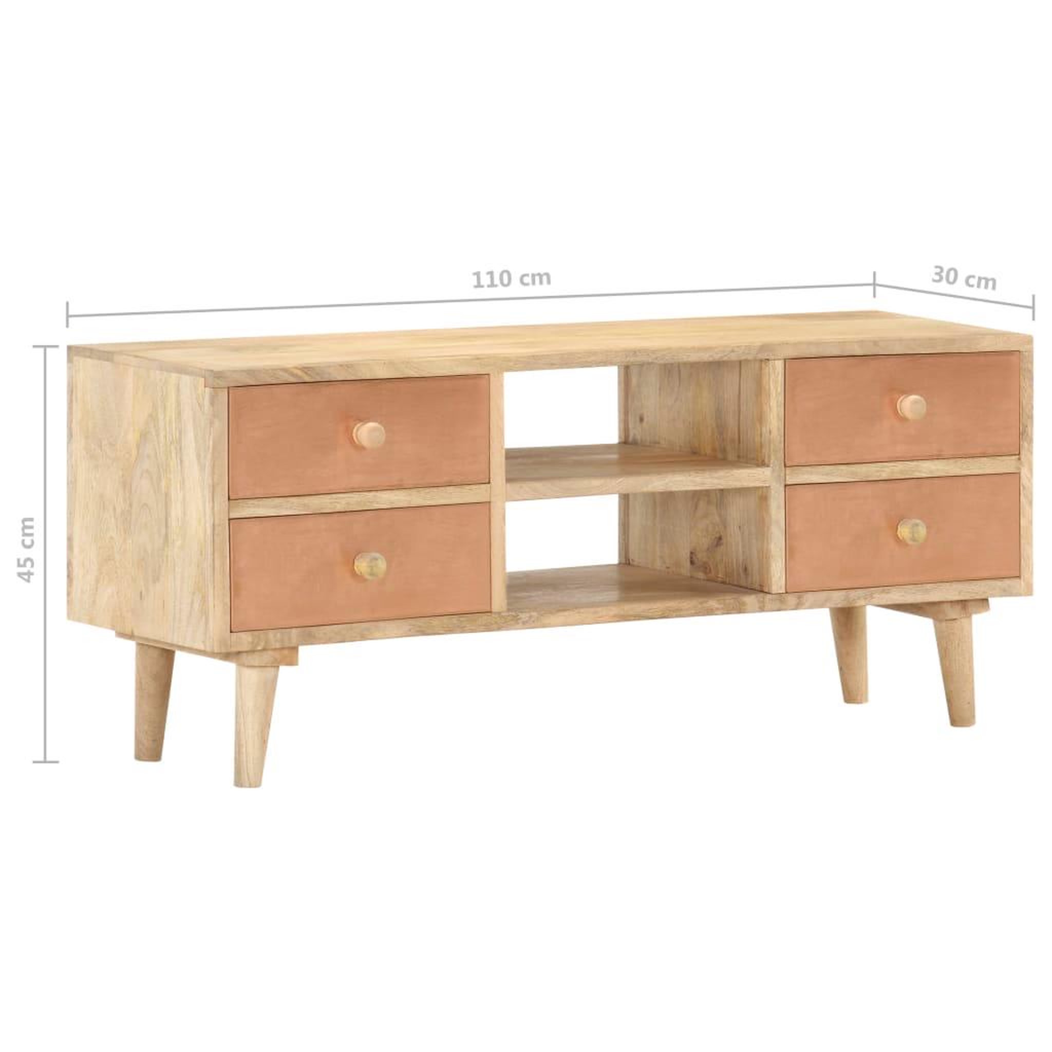 Voir la diapositive 6 : VIDAXL Meuble tv 110x30x45 cm bois de manguier solide