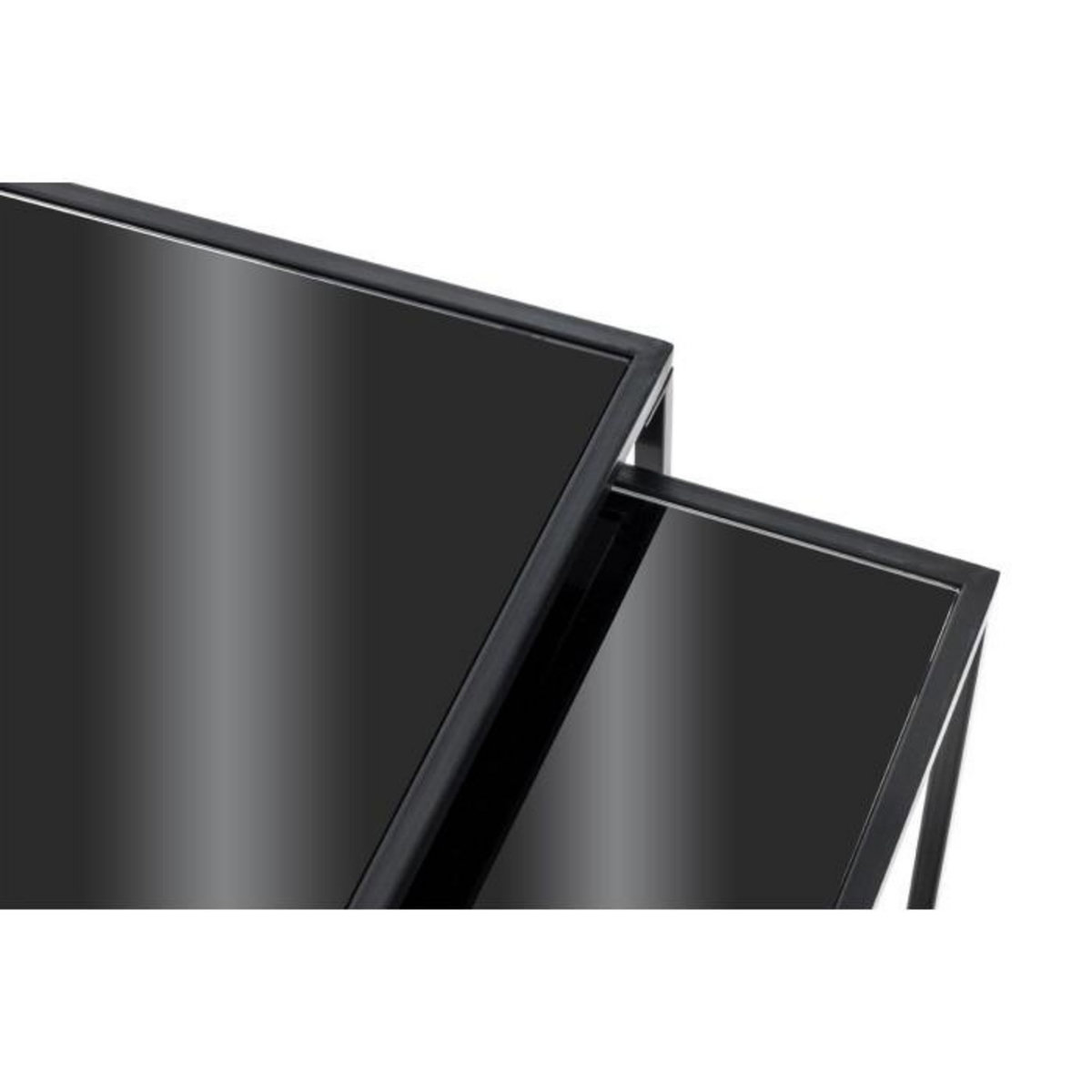 Paris Prix Lot de 2 Tables d'Appoint  Cromano  40cm Noir