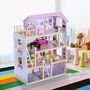 Voir la diapositive 2 : HOMCOM Maison de poupée en bois jeu d'imitation grand réalisme multi-équipement 60L x 30l x 80H cm blanc et rose