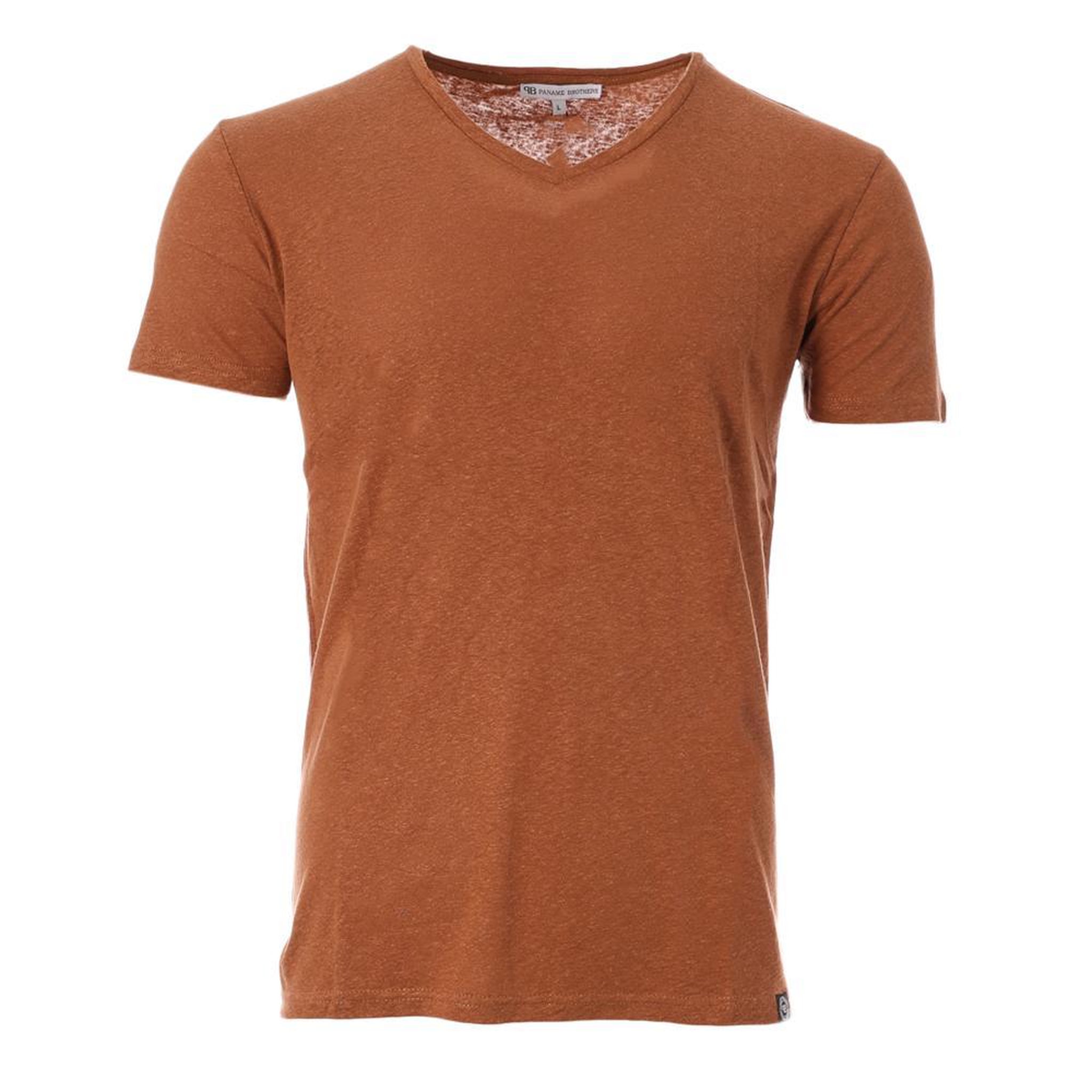 PANAME BROTHERS T-shirt Ocre Homme Paname Brothers Tom. Coloris disponibles : Marron