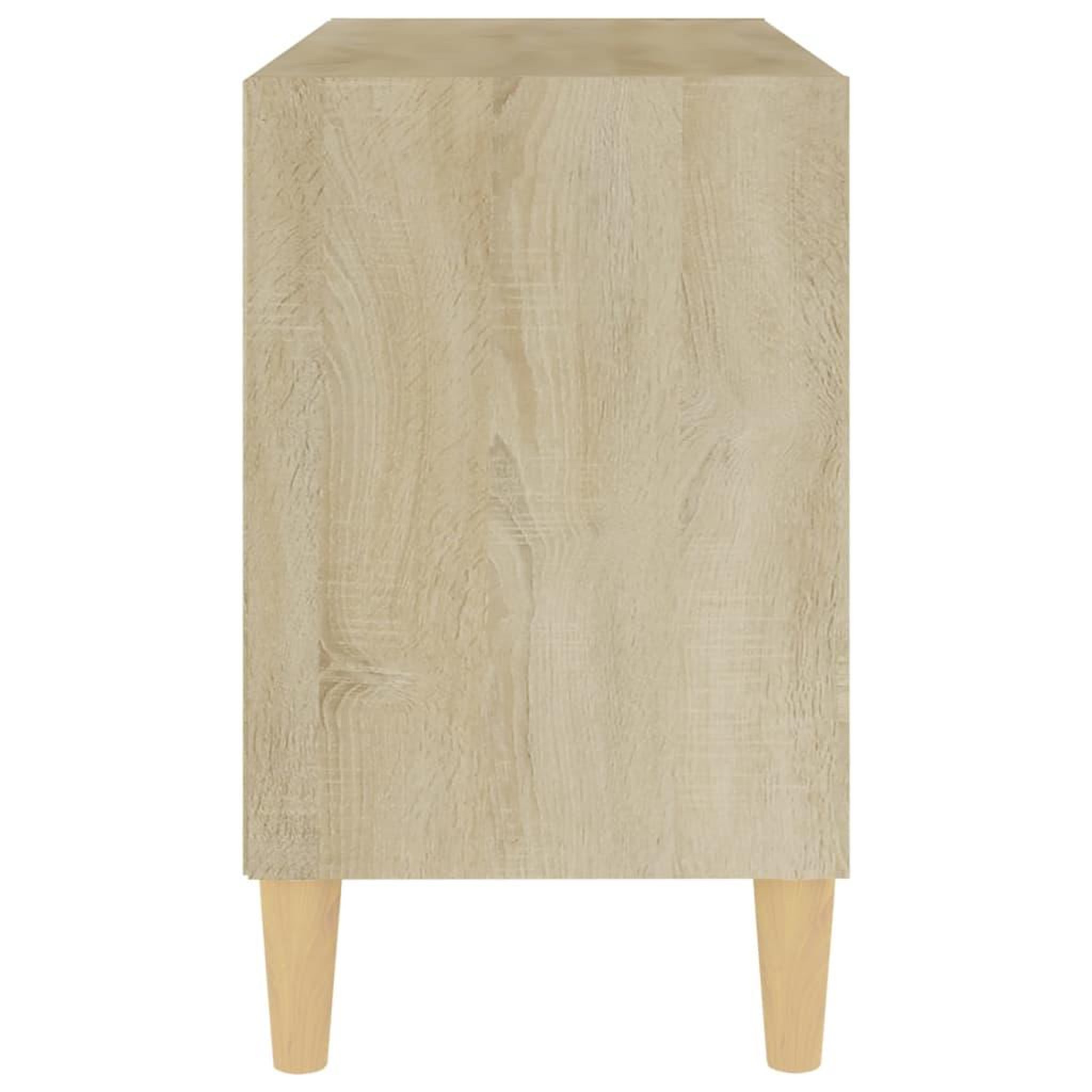 Voir la diapositive 5 : VIDAXL Meuble TV avec pieds en bois massif Chene sonoma 69,5x30x50 cm