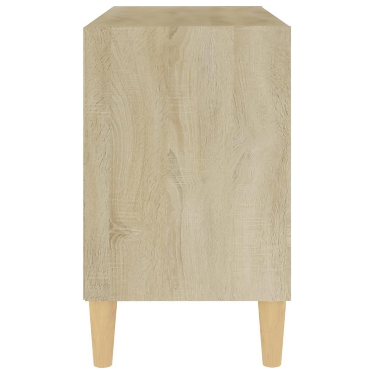 VIDAXL Meuble TV avec pieds en bois massif Chene sonoma 69,5x30x50 cm