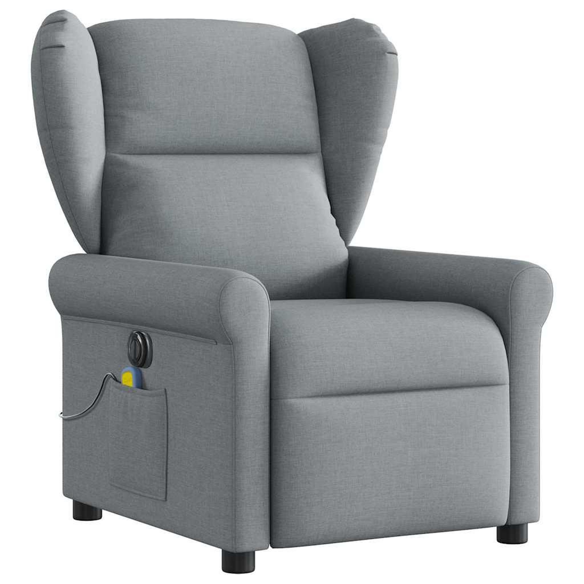 Voir la diapositive 3 : VIDAXL Fauteuil de massage inclinable electrique gris clair tissu