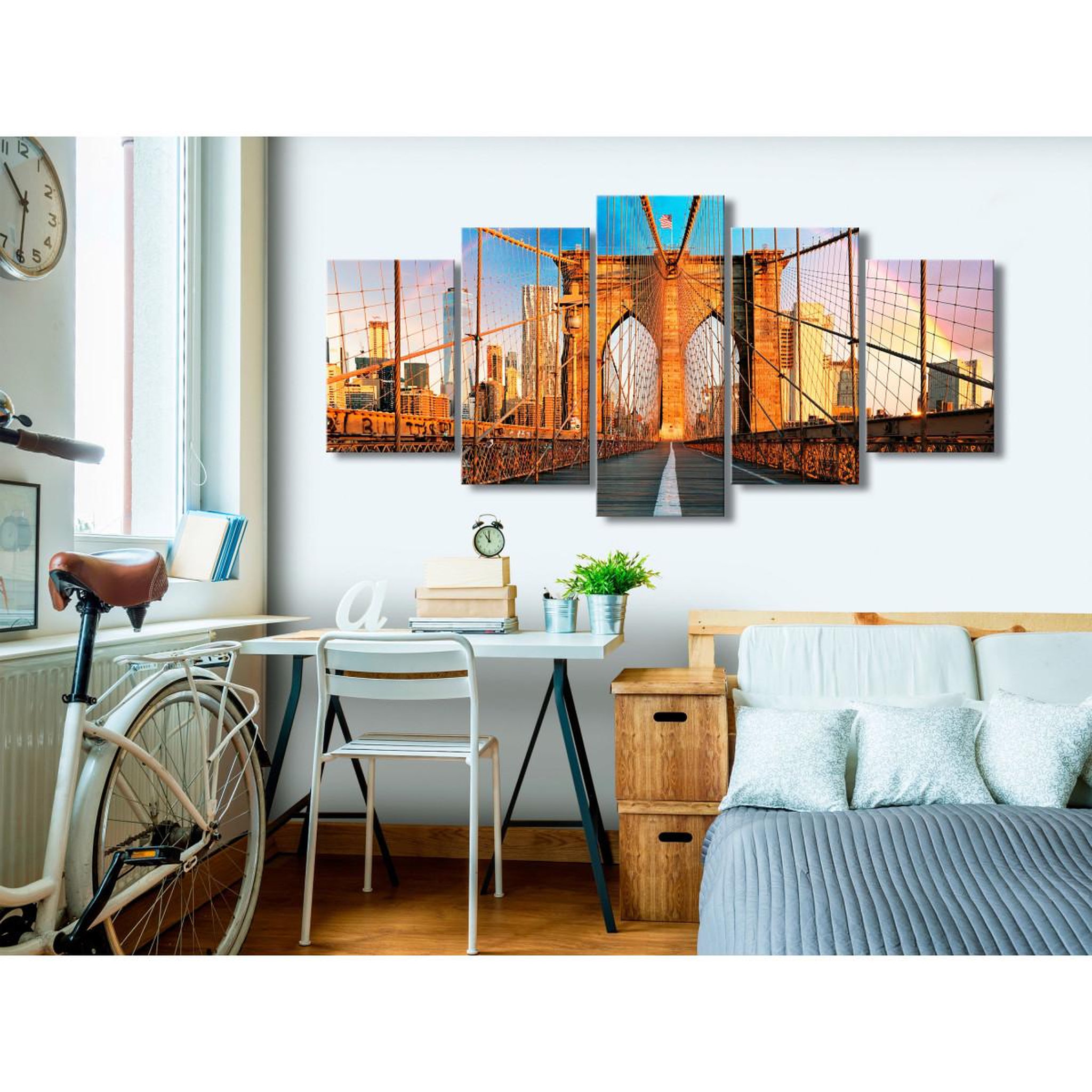 Voir la diapositive 2 : Paris Prix Tableau 5 panneaux  bridge to happiness wide