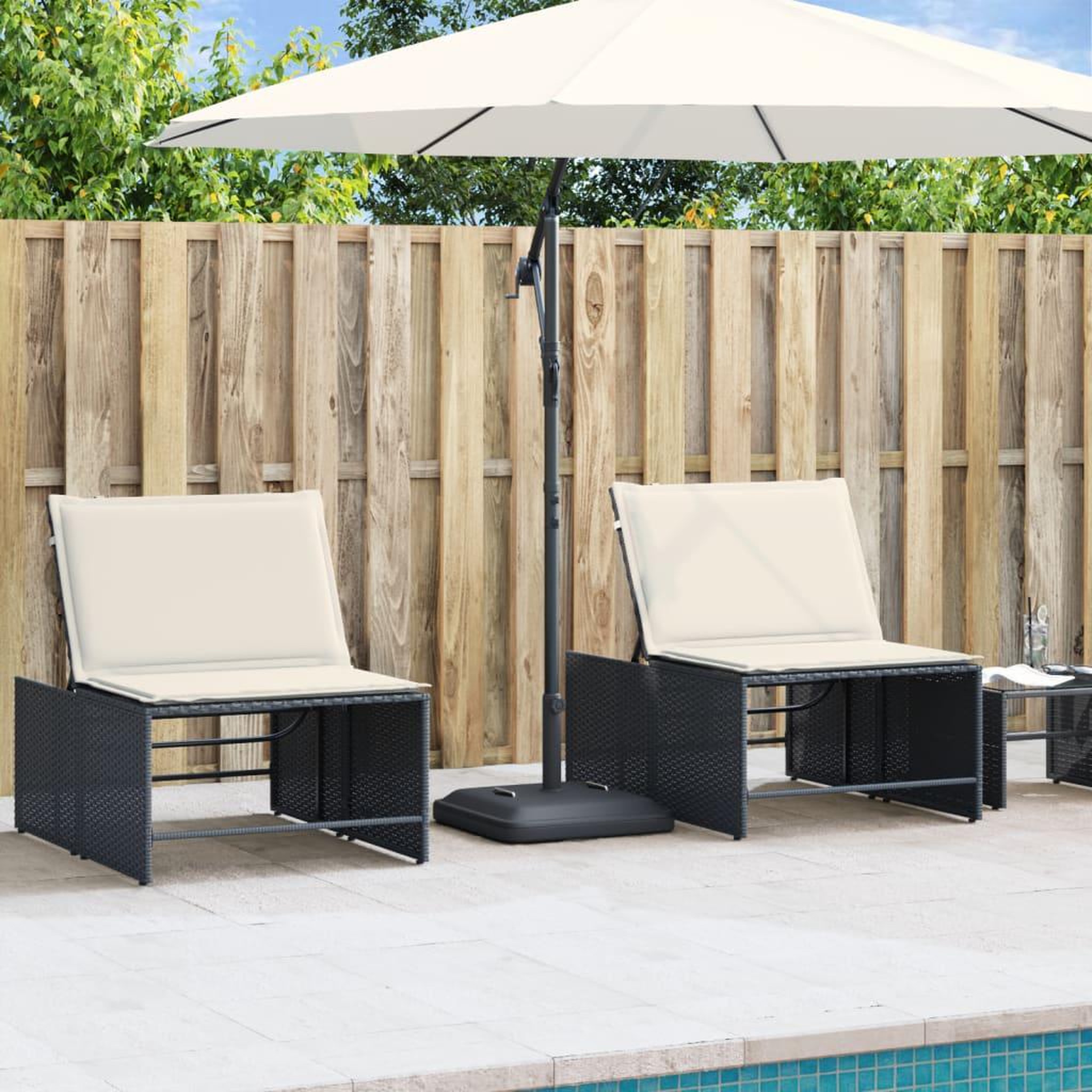 Voir la diapositive 3 : VIDAXL Base de parasol avec poignees pour mats Ø38 / 48 mm 27 kg carre