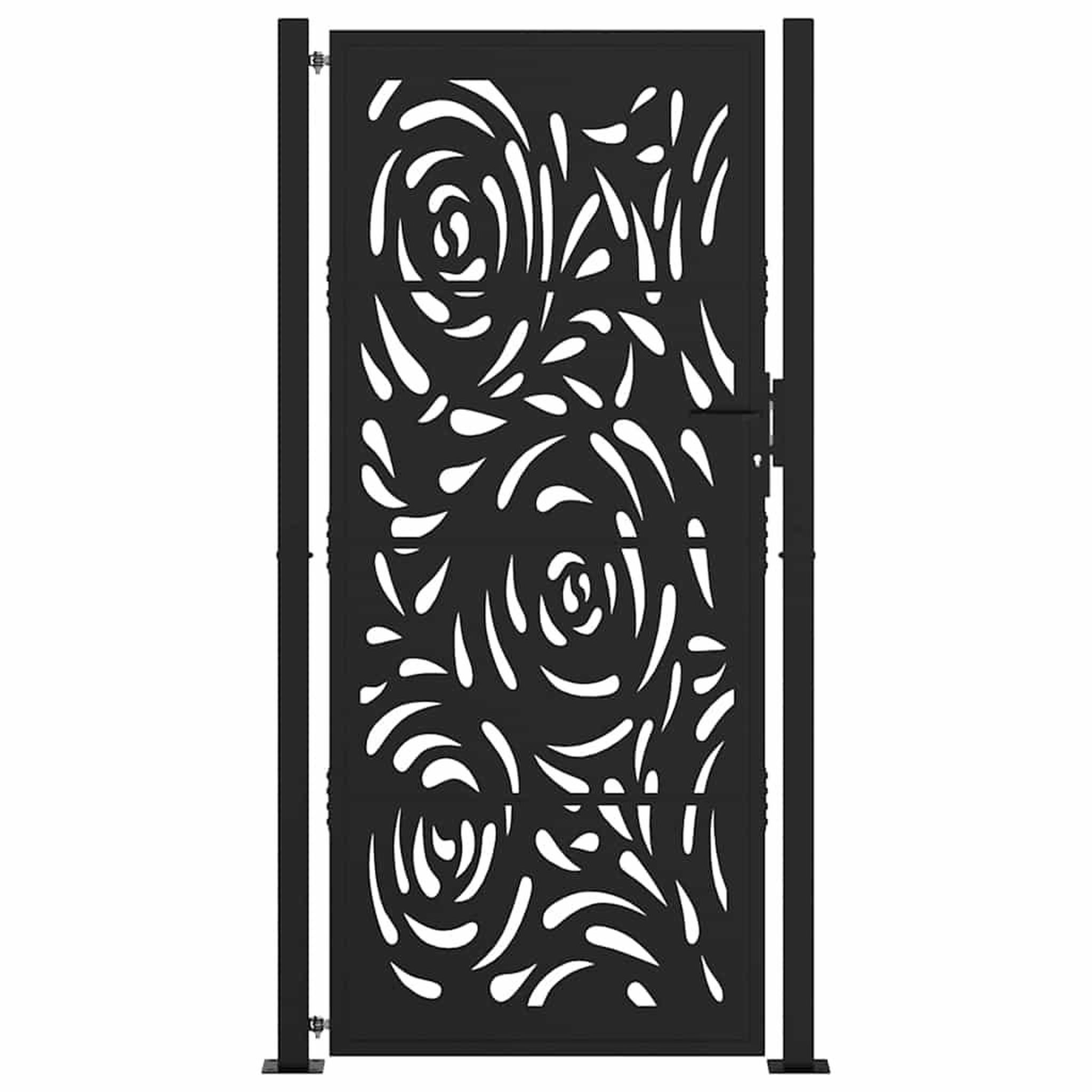 Voir la diapositive 3 : VIDAXL Portail de jardin noir 105x205 cm acier conception de flamme