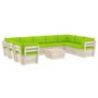 Voir la diapositive 2 : VIDAXL Salon de jardin palette 10 pcs avec coussins bois d'epicea