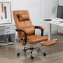Voir la diapositive 4 : VINSETTO Fauteuil de bureau direction massant hauteur réglable dossier inclinable repose-pied intégré revêtement synthétique camel