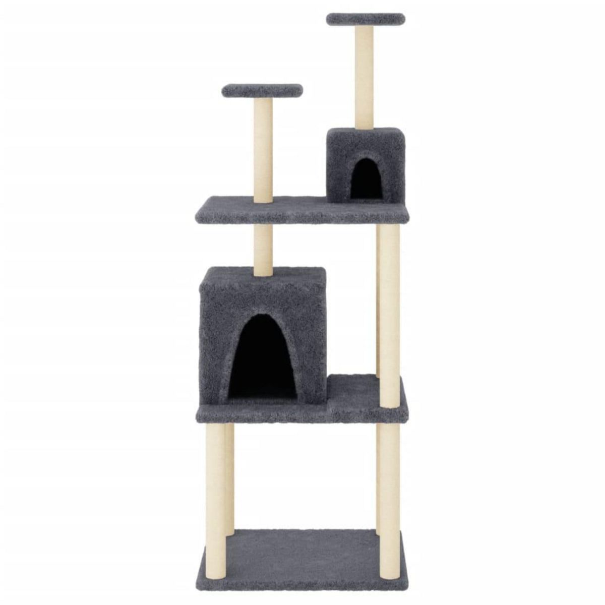 VIDAXL Arbre a chat avec griffoirs en sisal Gris fonce 167 cm