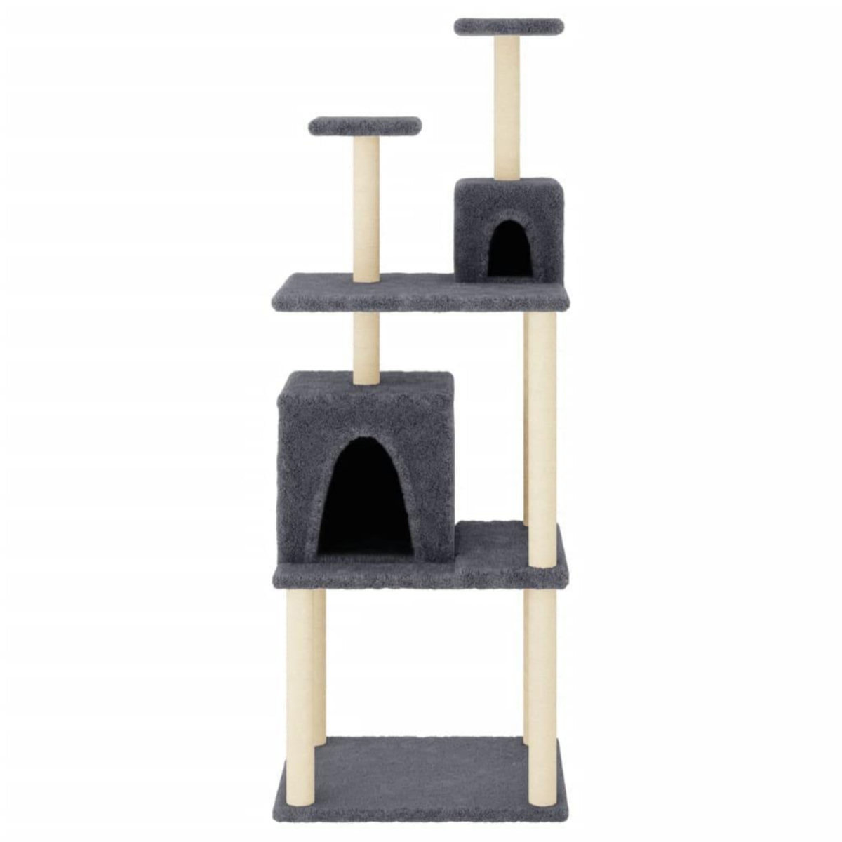 VIDAXL Arbre a chat avec griffoirs en sisal Gris fonce 167 cm