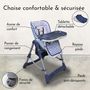 Voir la diapositive 3 : Monsieur Bébé Chaise haute bébé pliable réglable hauteur dossier tablette - Ptit