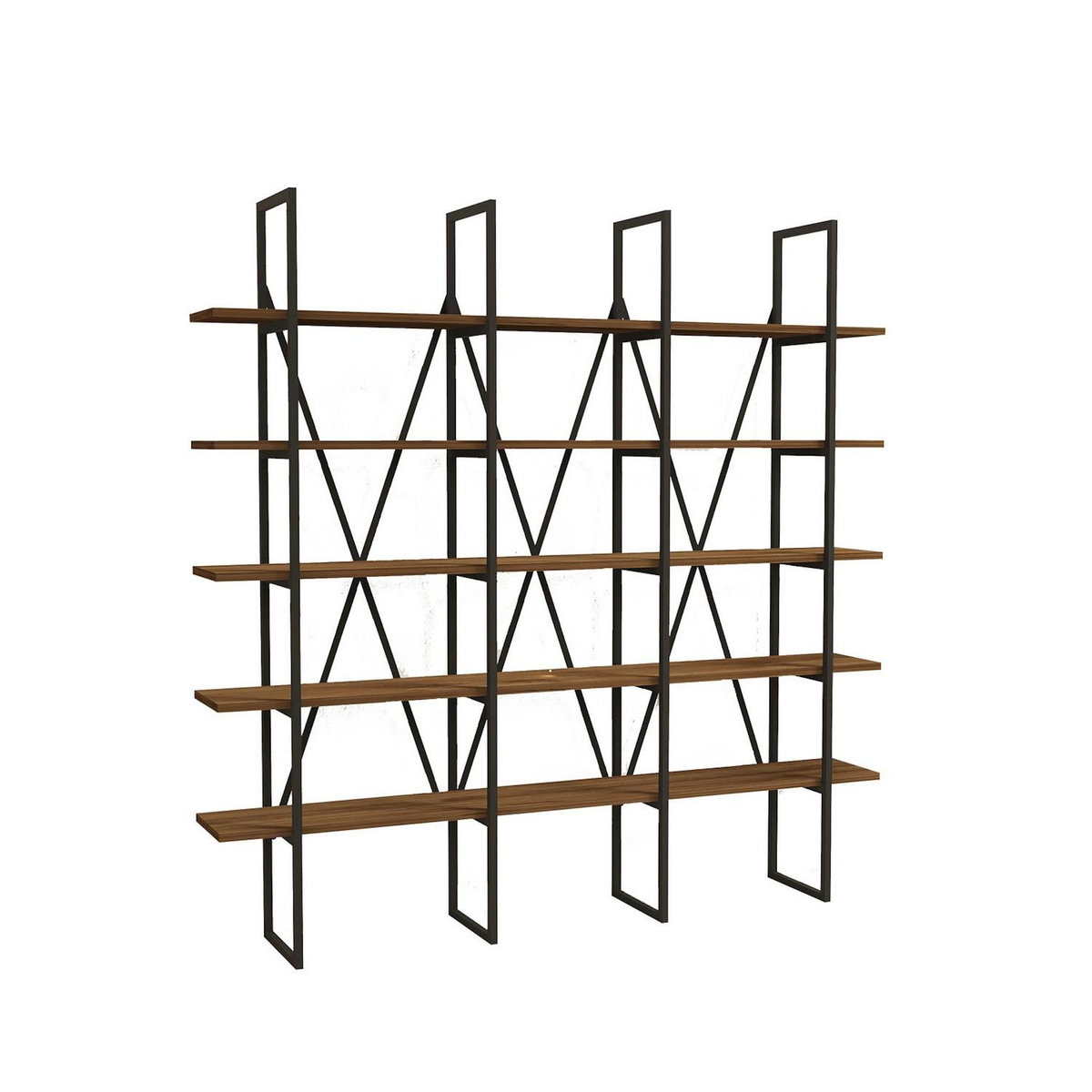 Habitat et Jardin Bibliothèque en bois  Beylerbeyi  - 160 x 26 x 160 cm - NoyerNoir