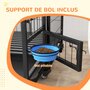 Voir la diapositive 5 : PAWHUT Cage pour chien sur roulettes 2 portes verrouillables - support gamelle, plateau amovible - acier noir
