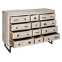 Voir la diapositive 2 : ATMOSPHERA Commode 12 tiroirs Ajay en bois blanchi - Beige