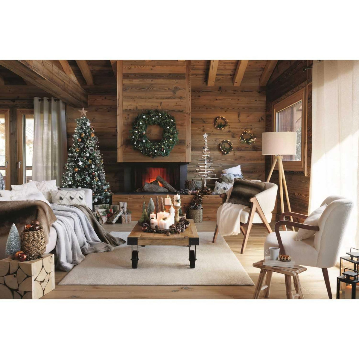 ATMOSPHERA Fauteuil de salon en bouclette - Blanc