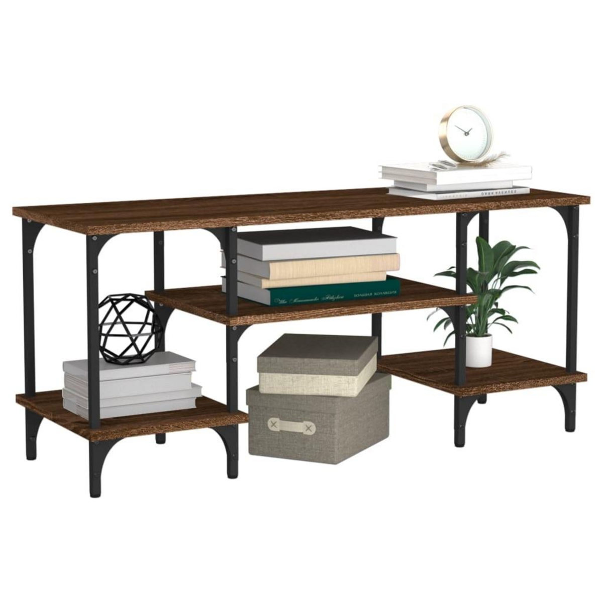 VIDAXL Meuble TV chene marron 102x35x45,5 cm bois d'ingenierie