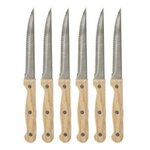 SECRET DE GOURMET Lot de 6 Couteaux à Steak Bois  Dosa  21cm Naturel