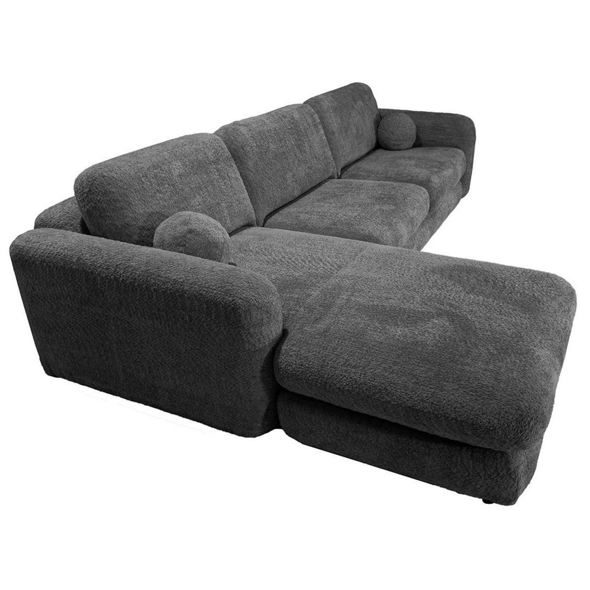 LISA DESIGN Rachel - canapé d'angle gauche 4 places en tissu bouclette