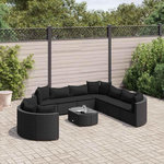 VIDAXL Salon de jardin 10 pcs avec coussins noir resine tressee