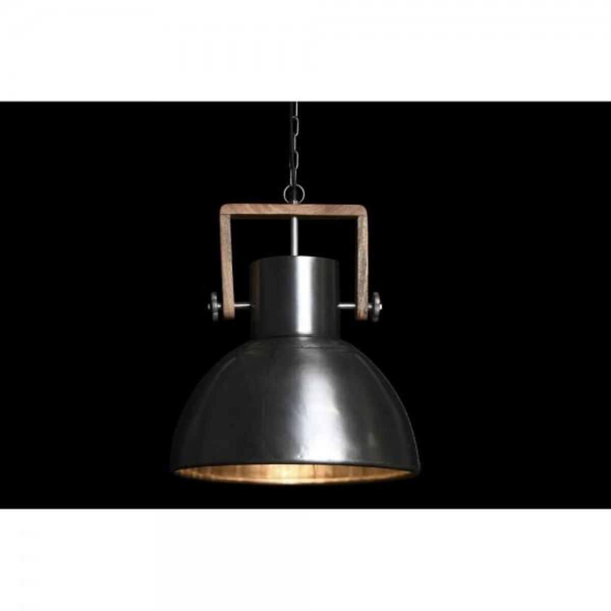 MARKET24 Suspension DKD Home Decor Marron Argenté Fer Bois de manguier 50 W 40 x 40 x 47 cm