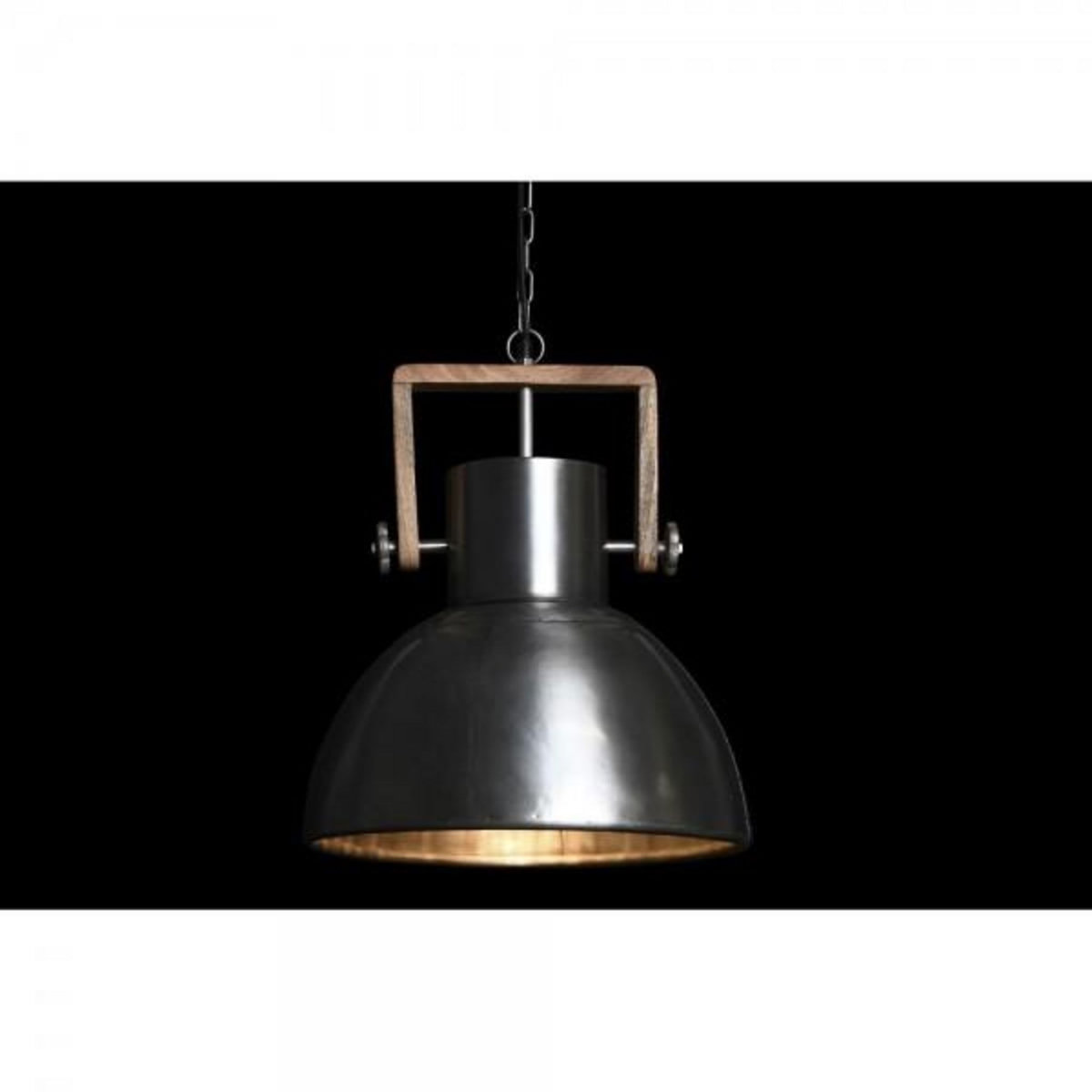 MARKET24 Suspension DKD Home Decor Marron Argenté Fer Bois de manguier 50 W 40 x 40 x 47 cm