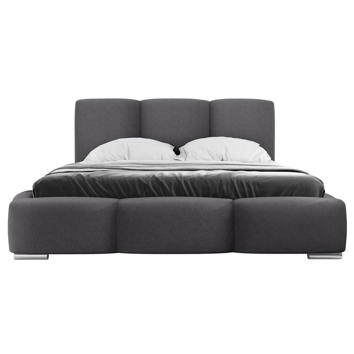 BEST MOBILIER Noa - lit coffre - 140x200 cm - en velours - sommier inclus