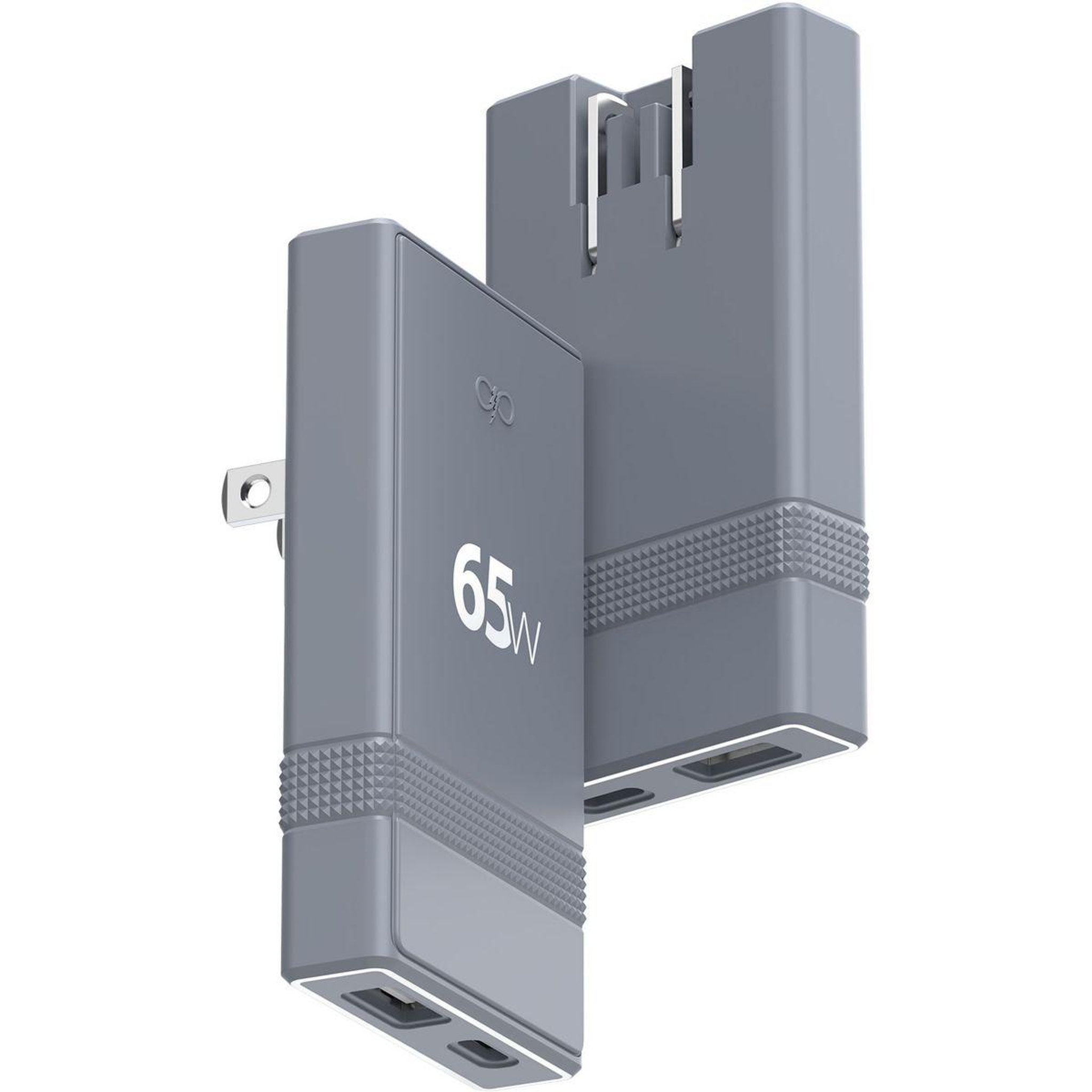 Voir la diapositive 2 : FORCE POWER Chargeur + câble de voyage 65w de voyage gan usb-a + c