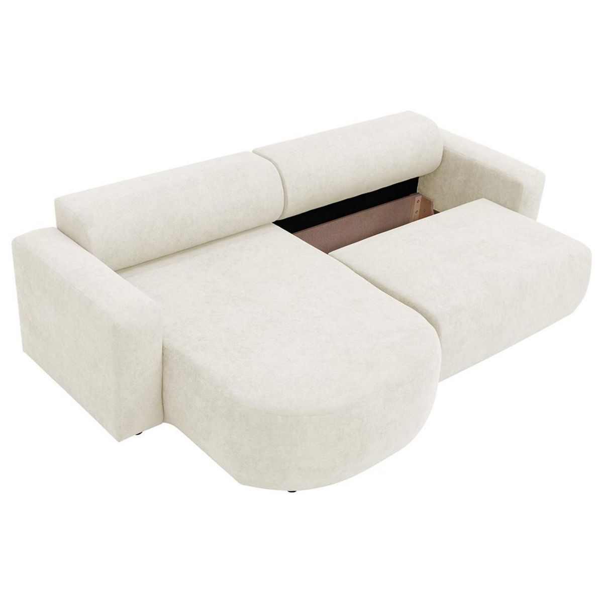 BEST MOBILIER Brunello - canapé d'angle réversible 4 places convertible avec coffre en tissu