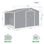Voir la diapositive 4 : MARKET24 NOVA Abri de jardin en métal et abri bûches 8,72 m² - 342 x 255 x 202 - Kit d'ancrage inclus, 2 portes coulissantes - Gris