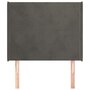 Voir la diapositive 3 : VIDAXL Tete de lit avec oreilles Gris fonce 103x16x118/128 cm Velours