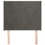 Voir la diapositive 3 : VIDAXL Tete de lit avec oreilles Gris fonce 103x16x118/128 cm Velours