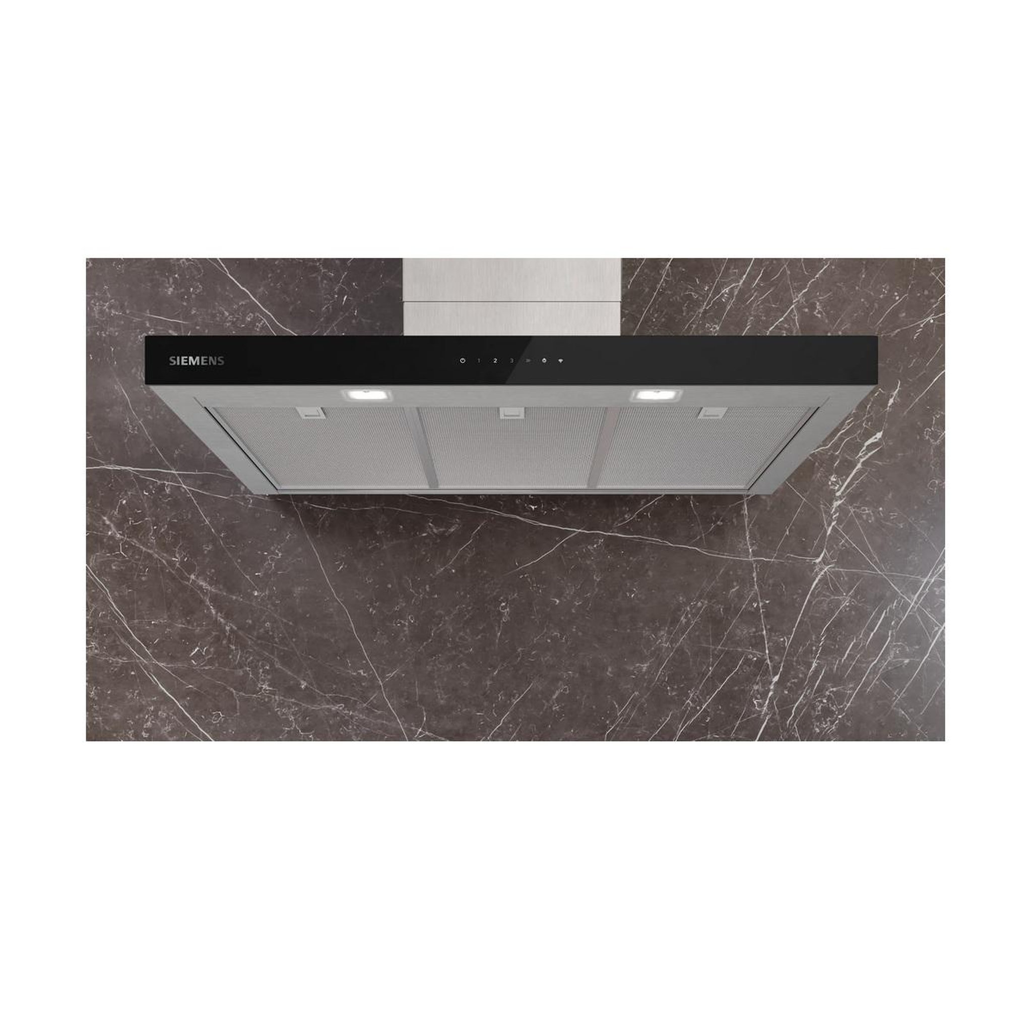 Voir la diapositive 4 : Siemens Hotte décorative murale 90cm 399 m3/h inox - lc97bdn30