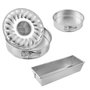Voir la diapositive 1 : ZENKER Ensemble de 3 moules à gâteaux avec moule à cake 30 cm + moule manqué 18 cm + moule à manqué et savarin 26 cm Zenker Silver