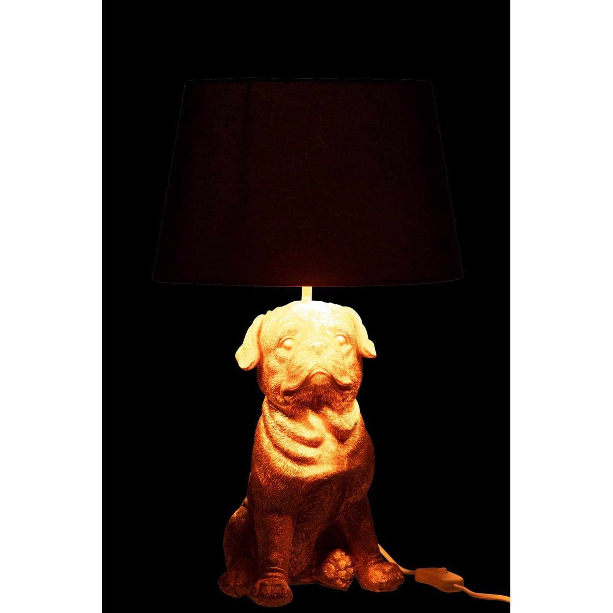 Voir la diapositive 4 : J-LINE Lampe à poser déco  chien assis  52cm or