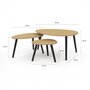 Voir la diapositive 4 : ID MARKET Lot de 3 tables basses gigognes GAIA bois et pieds noirs scandinave