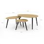 Voir la diapositive 4 : ID MARKET Lot de 3 tables basses gigognes GAIA bois et pieds noirs scandinave