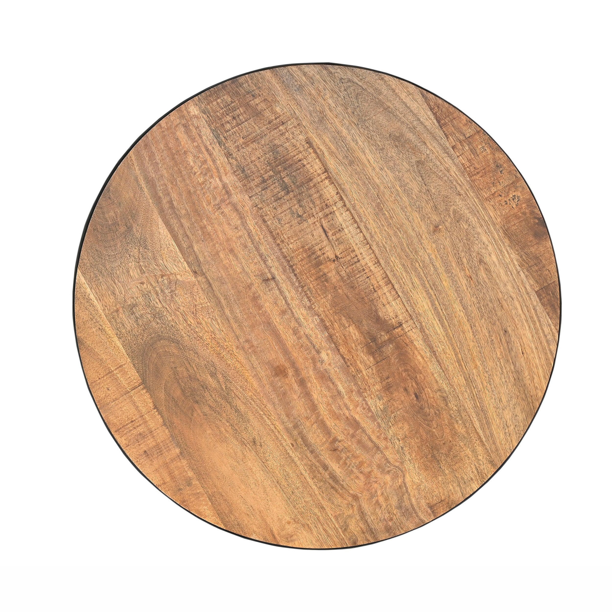 Voir la diapositive 6 : MAISON PAVANE Table basse ronde en bois massif et métal d90 cm-tajy