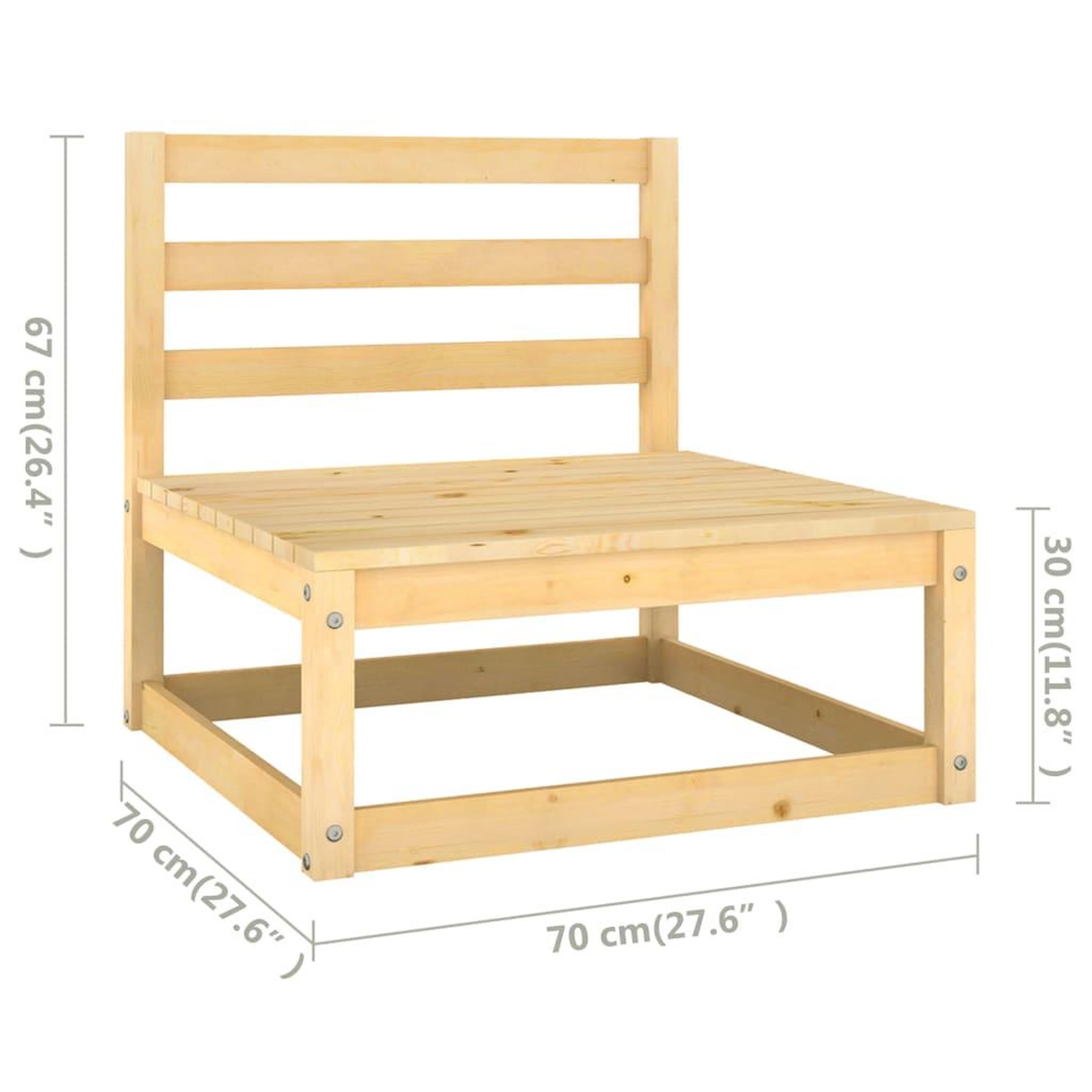 Voir la diapositive 6 : VIDAXL Salon de jardin 4 pcs avec coussins Bois de pin massif