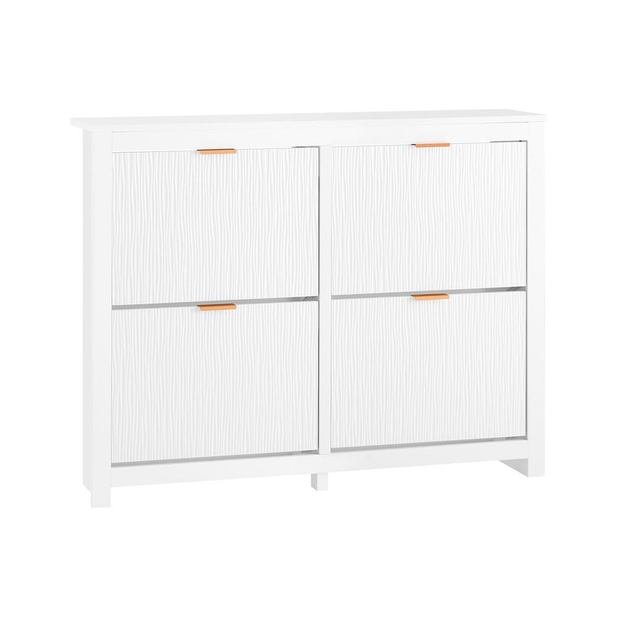 SOBUY Armoire à chaussures 4 portes blanc 104x23x82cm fsr186-ii-w