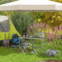 Voir la diapositive 6 : OUTSUNNY Ensemble table et chaises pliantes de camping - Hauteur table réglable, Trou de parasol - Gris foncé