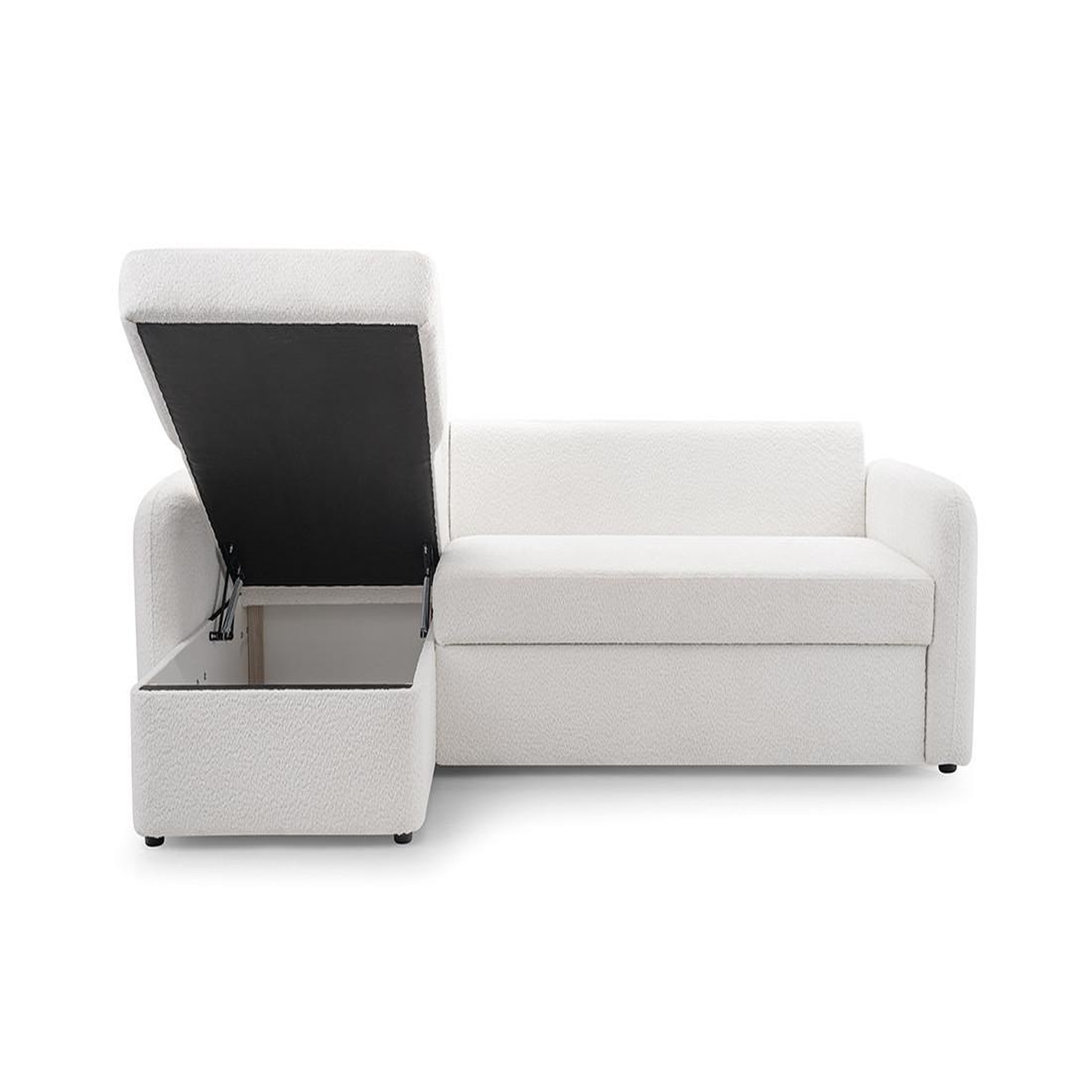 Voir la diapositive 4 : BEST MOBILIER Pocatello - canapé d'angle réversible 4 places - convertible avec coffre - en tissu bouclette