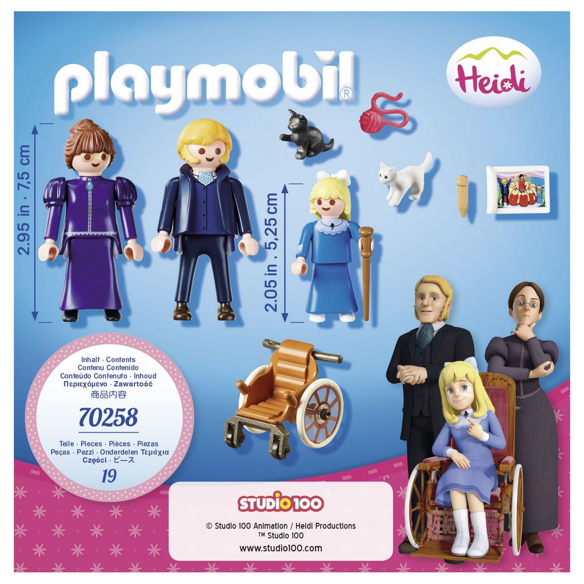PLAYMOBIL 70258 - Heidi - Clara avec son Grand-Père et Mlle Rottenmeier