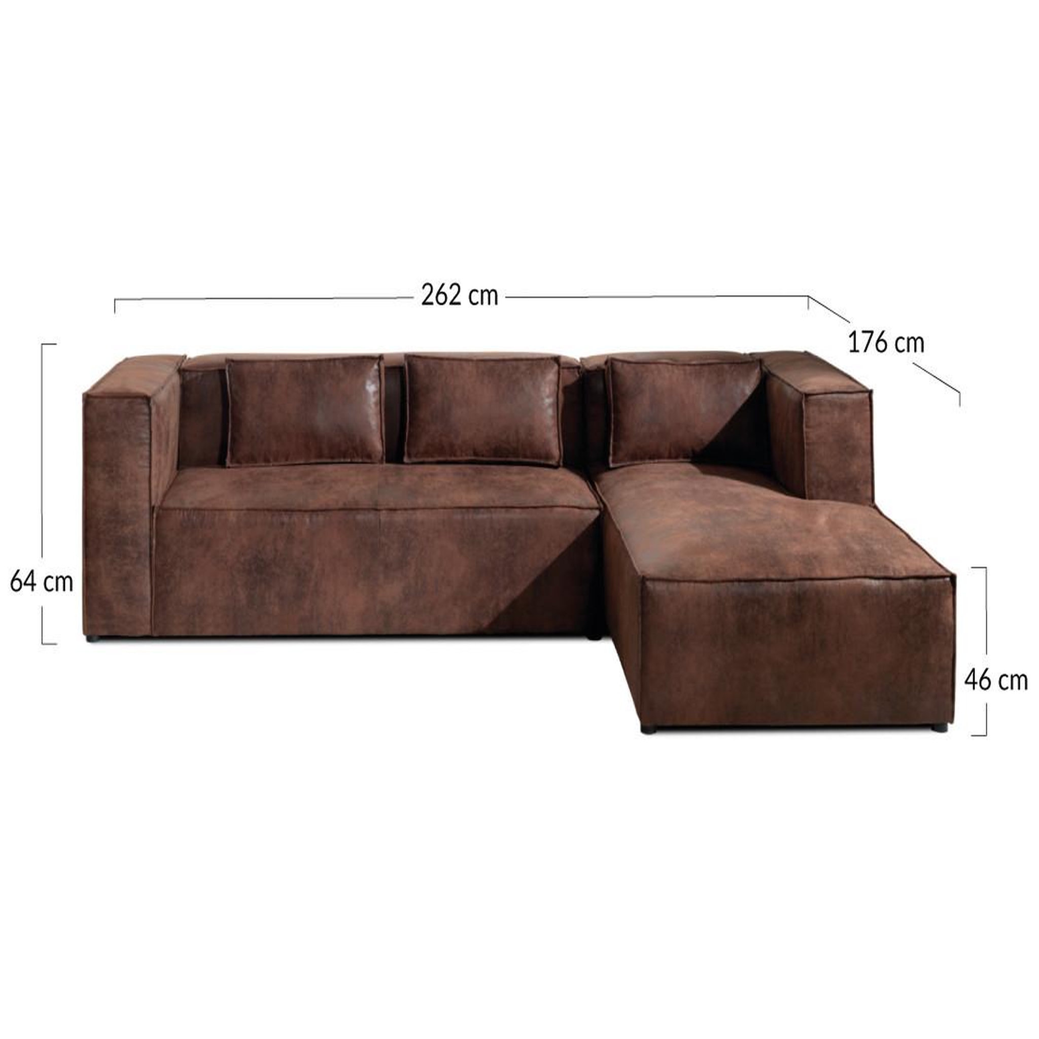 Voir la diapositive 6 : LISA DESIGN Stella - canapé d'angle - 4 places - style industriel - droit
