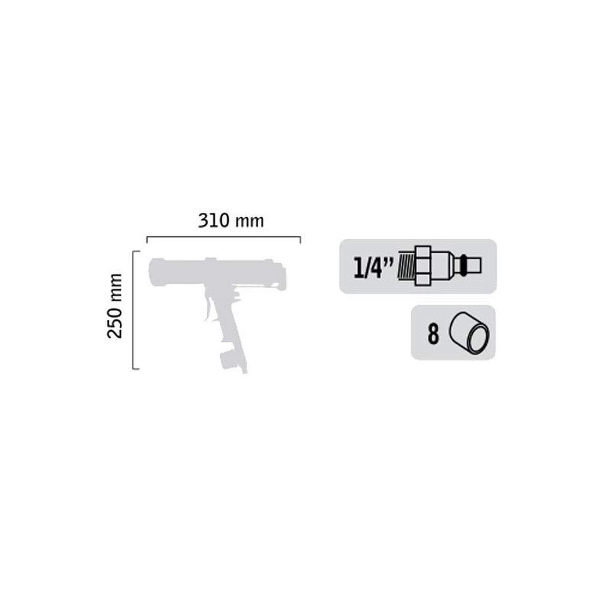 Voir la diapositive 2 : GENERAL PNEUMATIC Pistolet à cartouche et poche pneumatique 310 400ml GENERAL PNEUMATIC GP6119