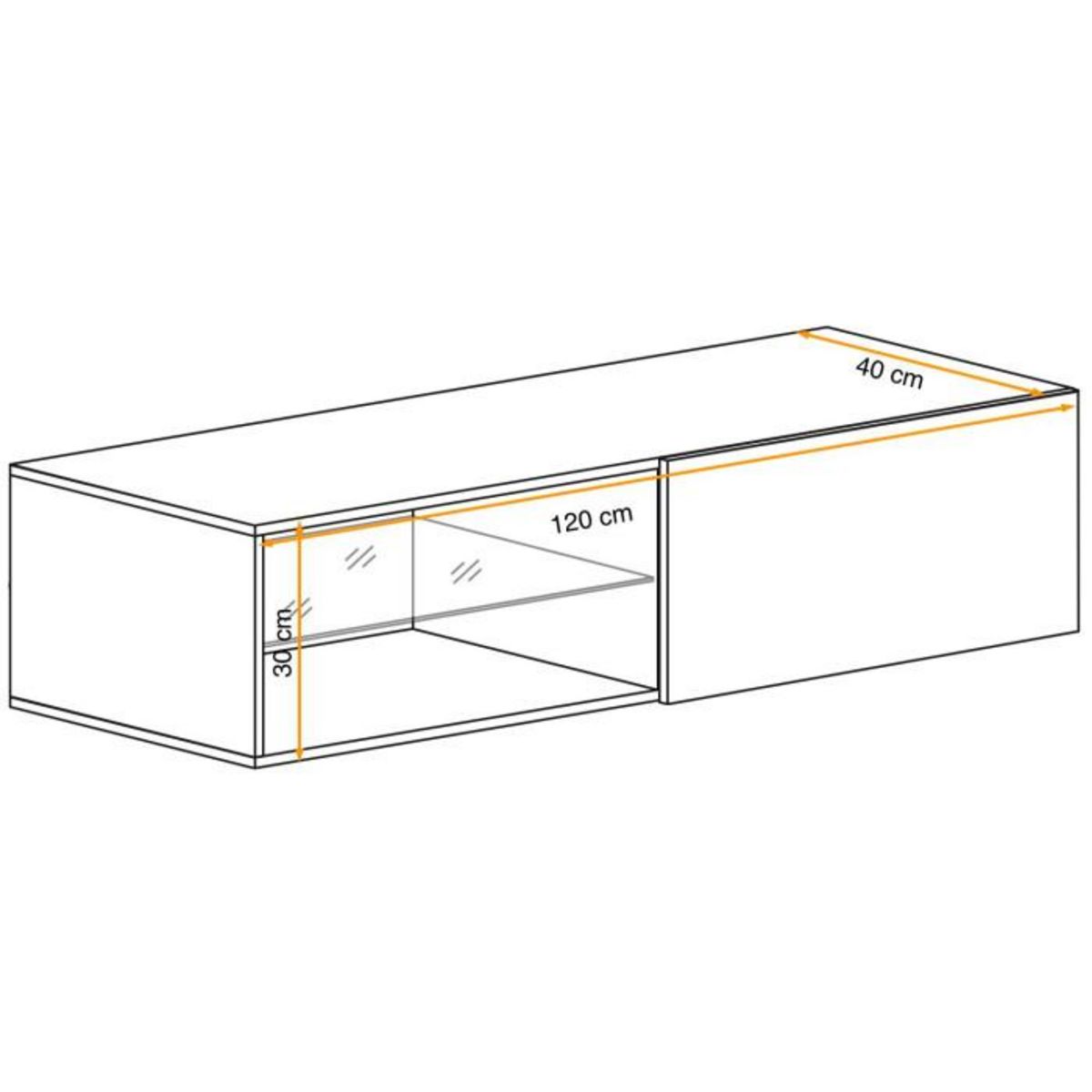 Paris Prix Meuble TV LED Design  Switch IV  120cm Noir