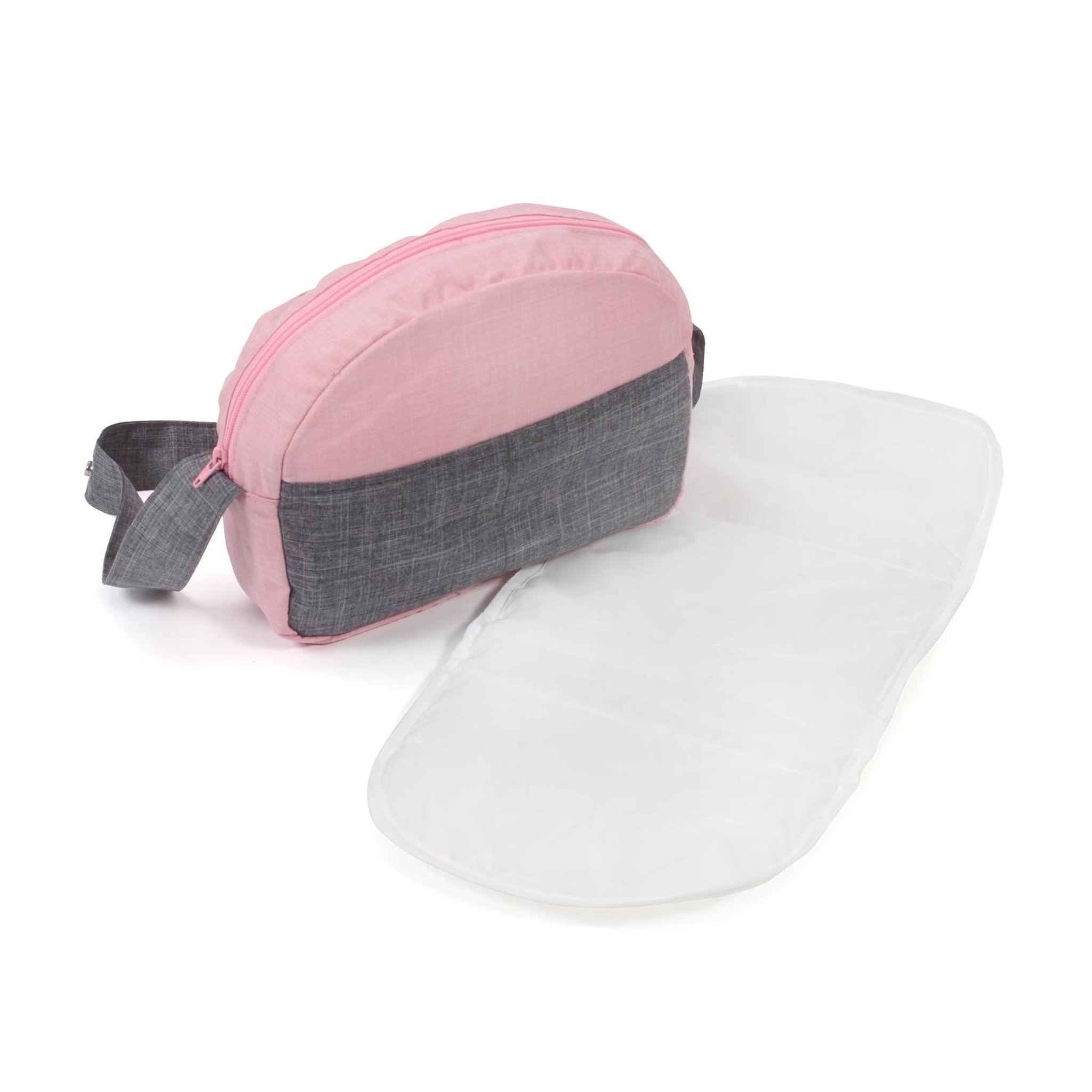 Voir la diapositive 2 : BAYER CHIC 2000 Sac à langer pour poussettes de poupées gris rose