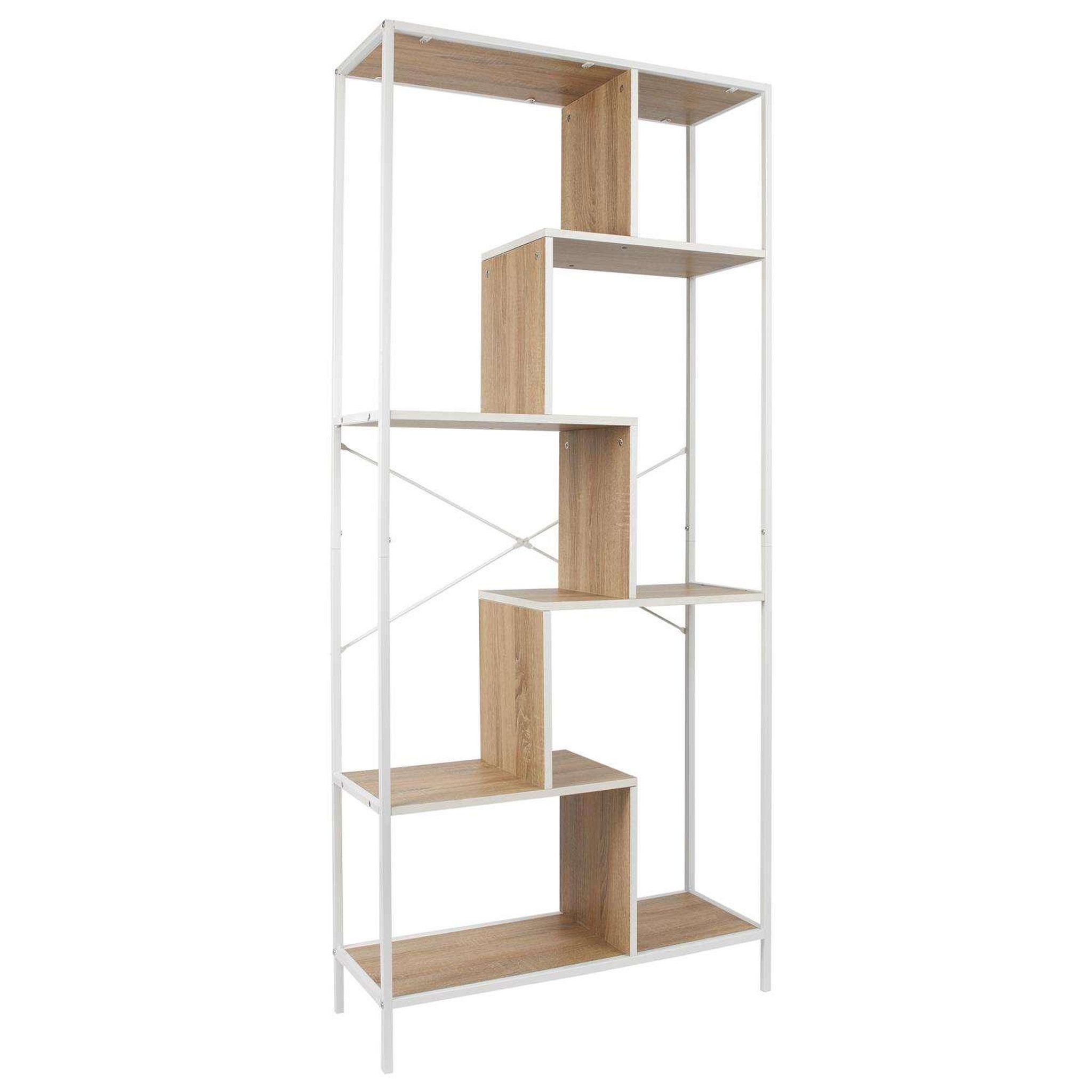 The Home Deco Factory Etagère en bois et métal edison - h. 180 cm - blanc et marron